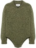 V-neck marl-knit bodysuit