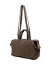 embossed-logo suede tote bag