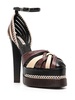 snakeskin-effect braided platform sandals