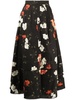 floral-print pleated skirt