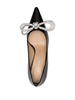 Double Bow 95mm leather pumps