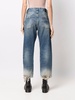 Kelly cropped distressed-hem jeans