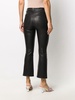 faux-leather trousers