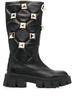 stud-embellished mid-calf boots