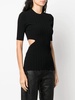 cutout-detail ribbed knit top