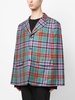 Madras-check wool blazer 