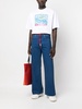 logo-patch wide-leg jeans 