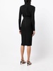 long-sleeve plunge-neck dress