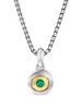 sterling silver Evil Eye emerald amulet