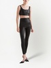 triangle-logo leather crop top