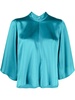 three quarter-sleeved satin blouse