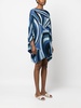 abstract-print lightweight midi kaftan 