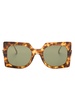 tortoiseshell oversize-frame sunglasses