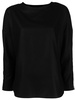 wide-neck long-sleeved blouse 