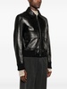 embossed leather aviator jacket