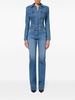 zip-detailing denim jumpsuit