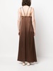 U-neck satin maxi dress