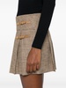 houndstooth-pattern pleated skirt