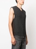 two-tone ribbed-knit vest