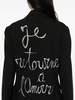 lettering-print single-breasted blazer