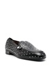 stud-embellished creased leather loafers