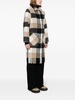 plaid-check fringed-hem coat