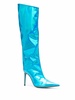 metallic pointed-toe boots