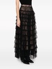 ruffled Chantilly-lace maxi skirt