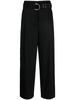 belted wide leg trousers