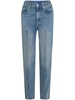 high-rise tapered jeans