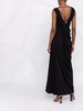 draped sleeveless evening dress