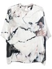 marble-print blouse