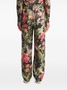 floral-print silk trousers