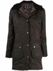 wax-coated buttoned-up coat