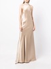 backless halter-neck tie gown