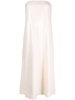  shimmer semi-sheer midi dress