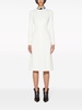 contrast-collar midi dress