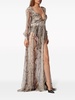 snakeskin-print silk maxi dress