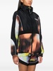 blur-print zipped lightweight jacket