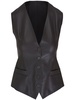 V-neck leather vest