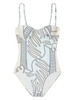 printed underwire-cup one-piece