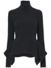 ruffled-hem roll-neck jumper