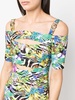 mix-print off-shoulder dress