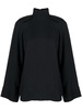 high-neck long-sleeve blouse 