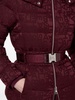 jacquard logo belted puffer coat