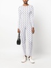 White Crescent Moon-Print Jumpsuit