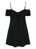 wide-neck flared minidress