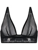 stripe mesh soft cup bra