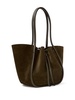 large Ruched suede tote bag