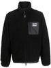 logo-patch long-sleeve fleece jacket